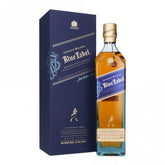 Johnnie Walker Blue Label whisky bottle and box on a white background
